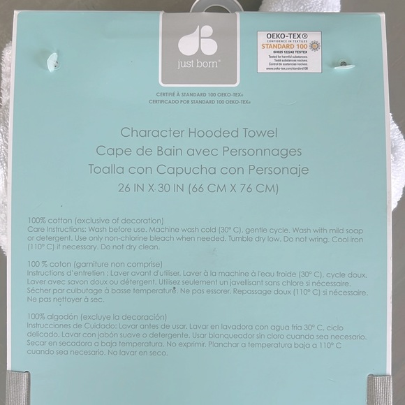 🐰🆕 Easter Bunny Hooded Towel for Baby. NWT. - Picture 6 of 7